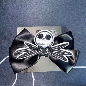 Disney Nightmare Before Christmas Jack Skellington satin Hair Clip Bow Halloween